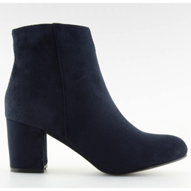 Marineblaue Stiefel mit hohen Absätzen F780 blau navy blau