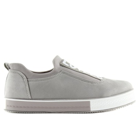 Grau Graue Sneakers für Damen X-9707 Grau
