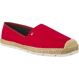 Tommy Hilfiger Flache Espadrilles aus Baumwolle 611 rot
