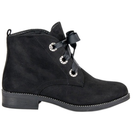 Seastar Gebundene Wildlederstiefeletten schwarz