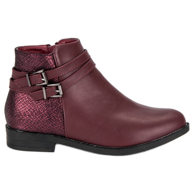 Anesia Paris Damen niedrige Stiefel rot