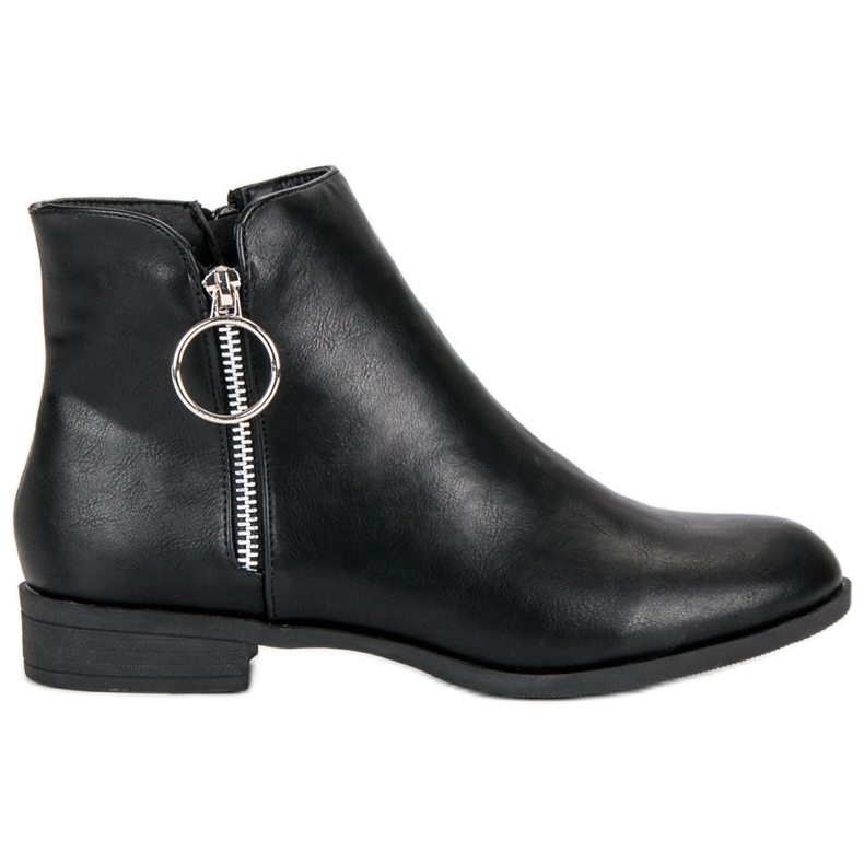 Anesia Paris Schwarze Stiefel auf flachem Absatz