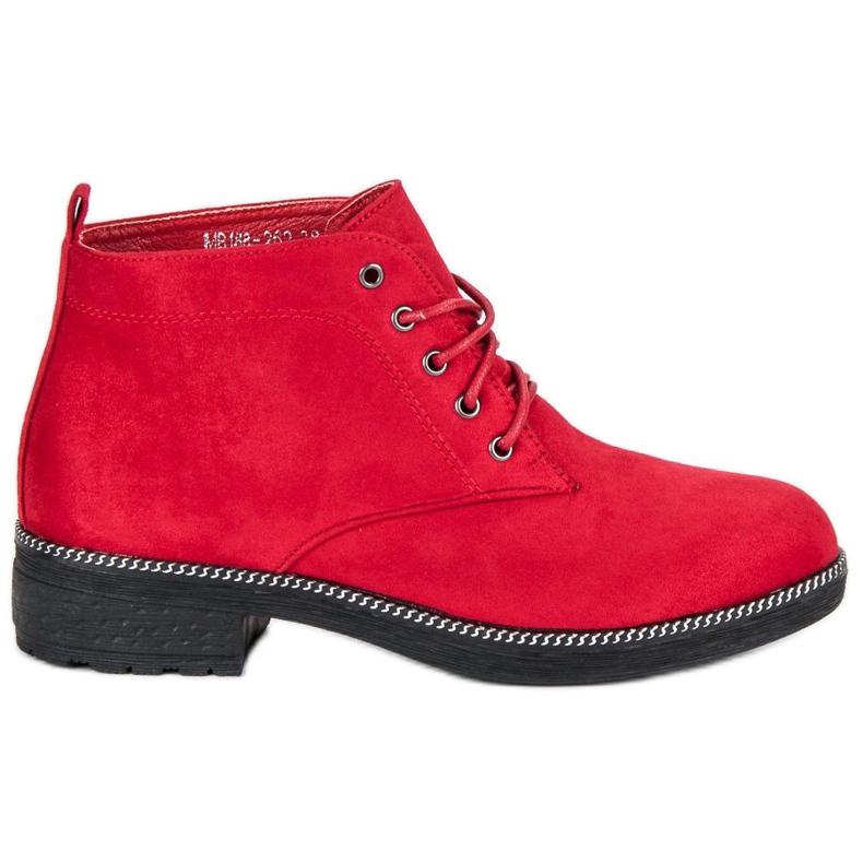 Nio Nio Ankle Boots aus Wildleder zum Schnüren rot