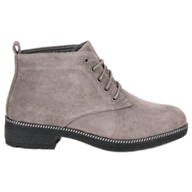 Nio Nio Ankle Boots aus Wildleder zum Schnüren grau