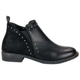 Damen niedrige Stiefel schwarz