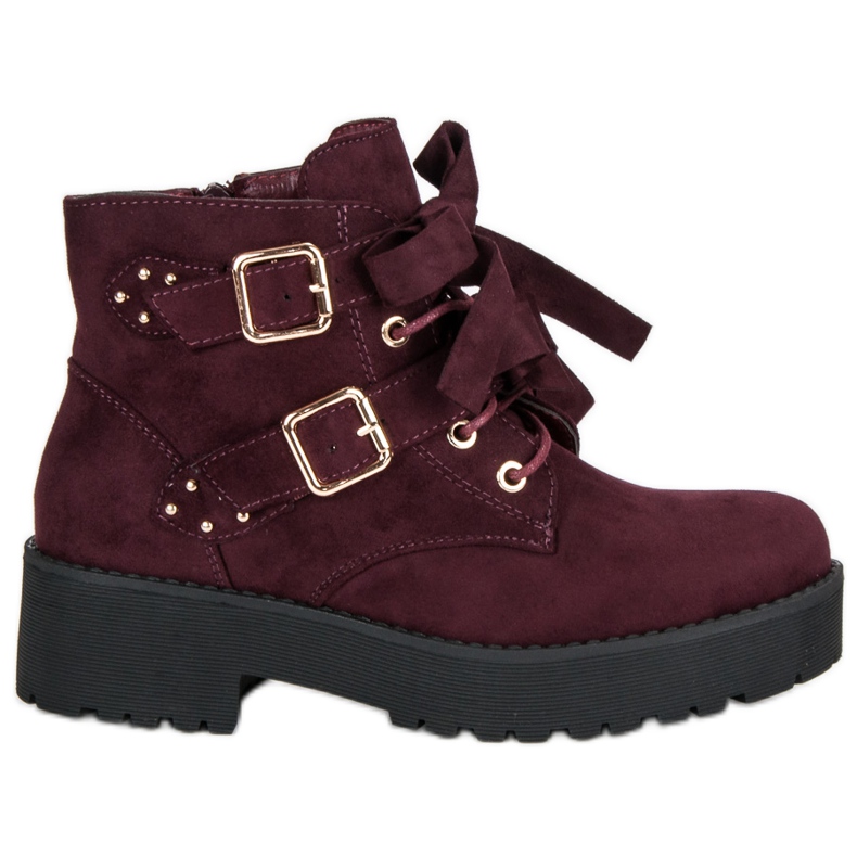 Burgunderrote Wildlederstiefel