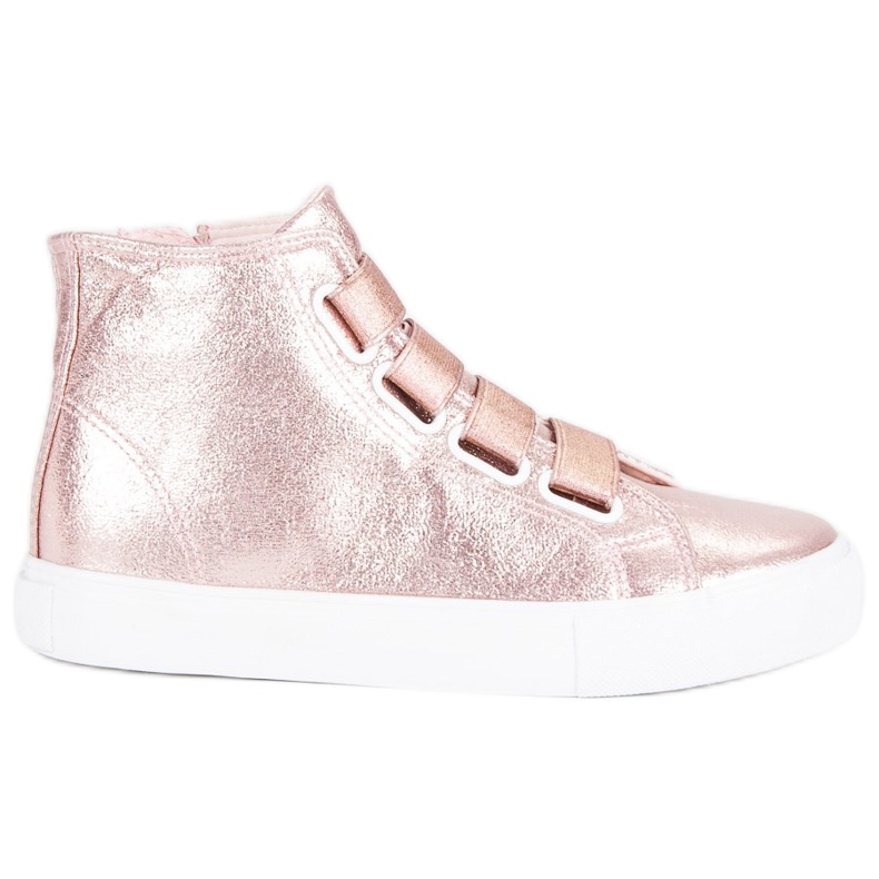 Rosa Sneaker über dem Knöchel