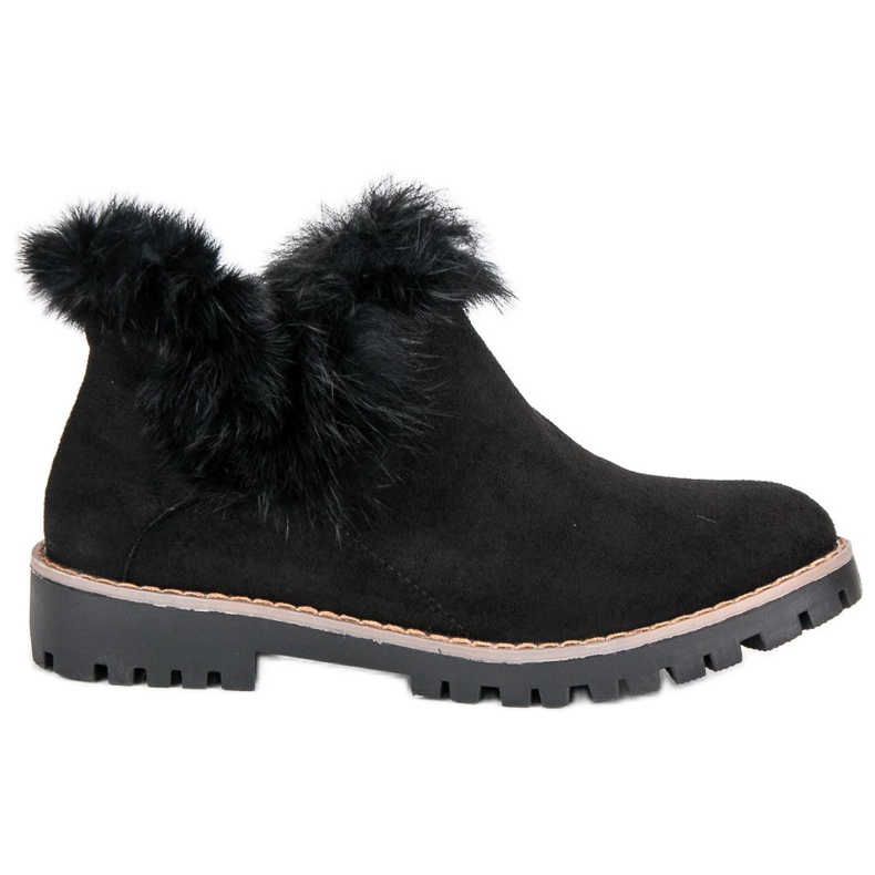 Forever Folie Ankle Boots aus Wildleder zum Hineinschlüpfen schwarz