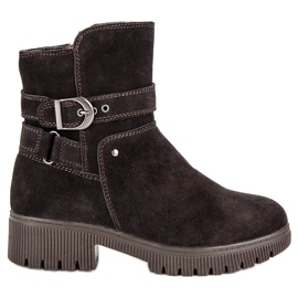 Warme Lederstiefel braun