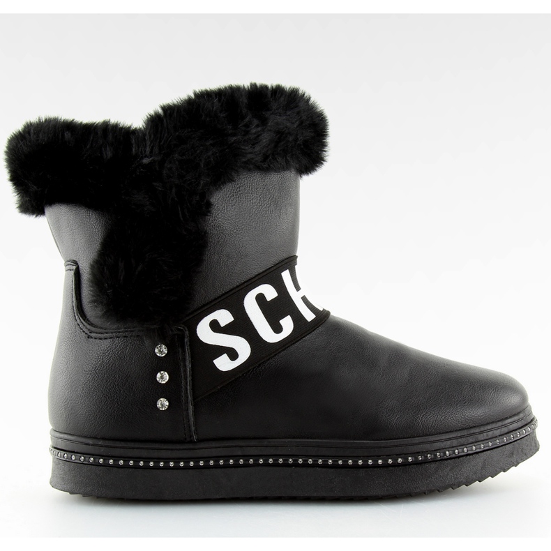 Schwarze Damen Schneestiefel NB239P-1 schwarz