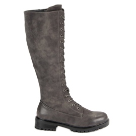 SDS Damen Schnürstiefel grau