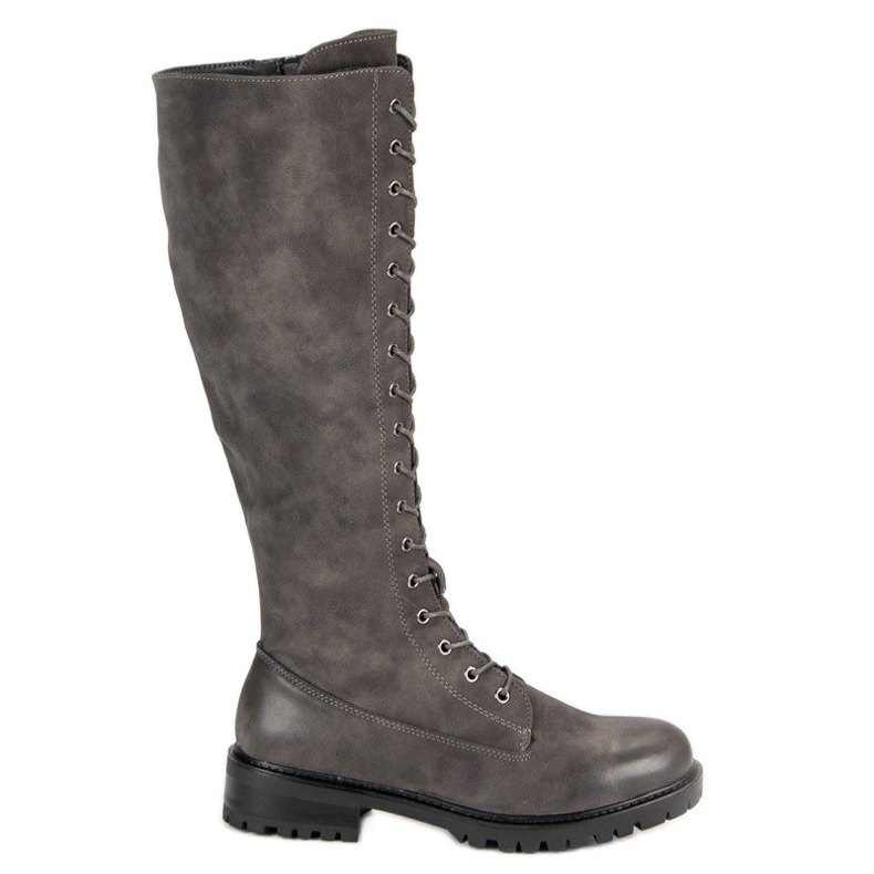 SDS Damen Schnürstiefel grau