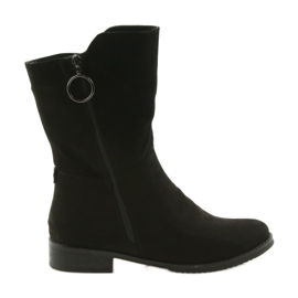 M.Daszyński Schwarze Wildlederstiefel SA130