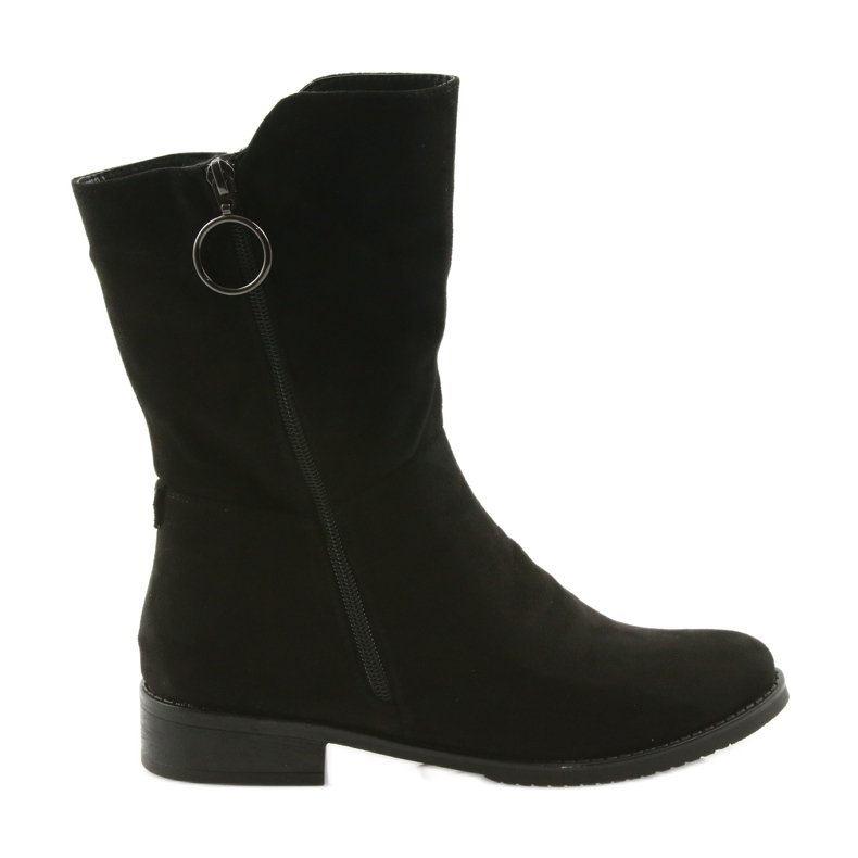 M.Daszyński Schwarze Wildlederstiefel SA130