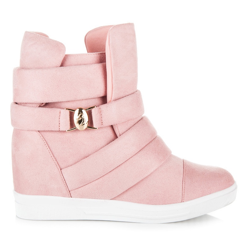 Rosa Sneakers mit Keilabsatz