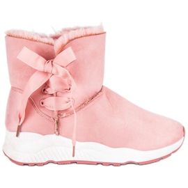 Lemax Stylische Schneestiefel mit Fell rosa