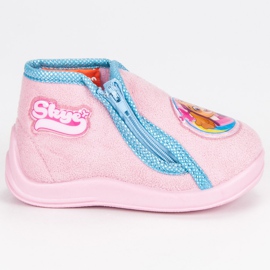 Hausschuhe auf einem Psi-Patrouillenschieber rosa