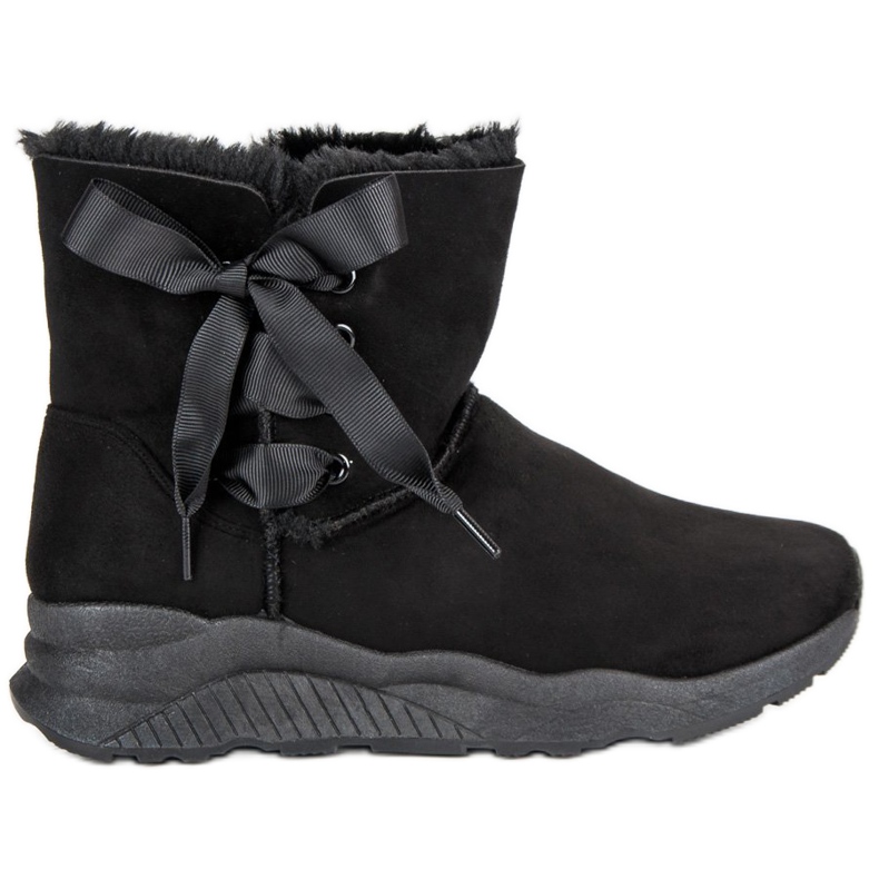 Lemax Stylische Schneestiefel mit Fell schwarz