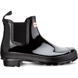 Hunter Damen Original Glanz Chelsea Rgl Schwarz