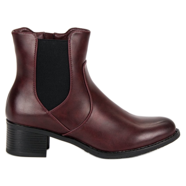 VINCEZA kastanienbraune Chelsea-Stiefel rot