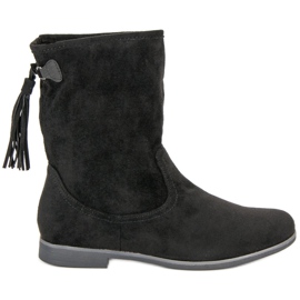 Weide Boho Wildleder Stiefeletten schwarz