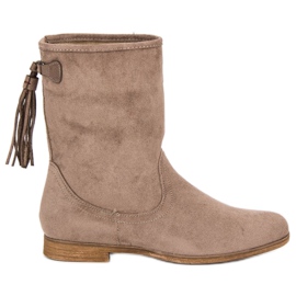 Weide Boho Wildlederstiefel braun