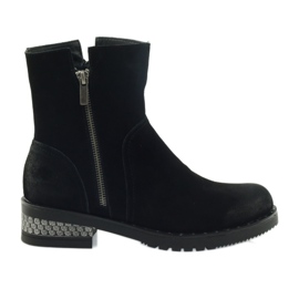 American Club Amerikanische Stiefeletten Winter Wildlederstiefel schwarz