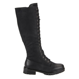 SDS Damen Schnürstiefel schwarz