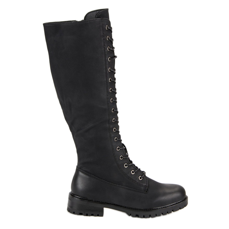 SDS Damen Schnürstiefel schwarz