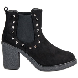 Bestelle Wildlederstiefeletten am Pfosten schwarz