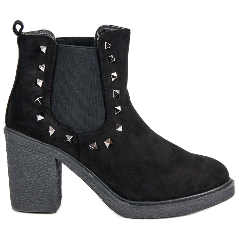 Bestelle Wildlederstiefeletten am Pfosten schwarz