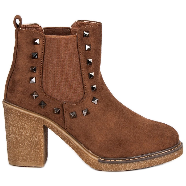 Bestelle Wildlederstiefeletten am Pfosten braun