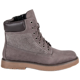 Bestelle Wildleder-Trapper auf einem Schieber grau