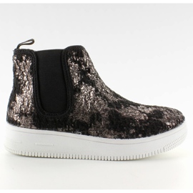 Chelsea Boots für Kinder mit Sportsohle schwarz