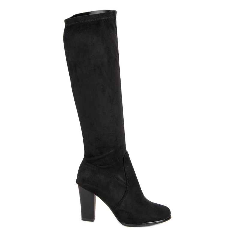 Wildlederstiefel am Pfosten schwarz