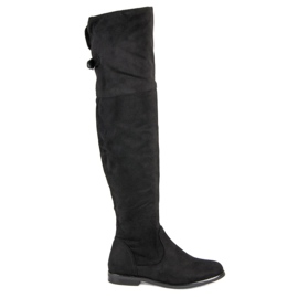 SDS Overknee-Stiefel aus Wildleder schwarz