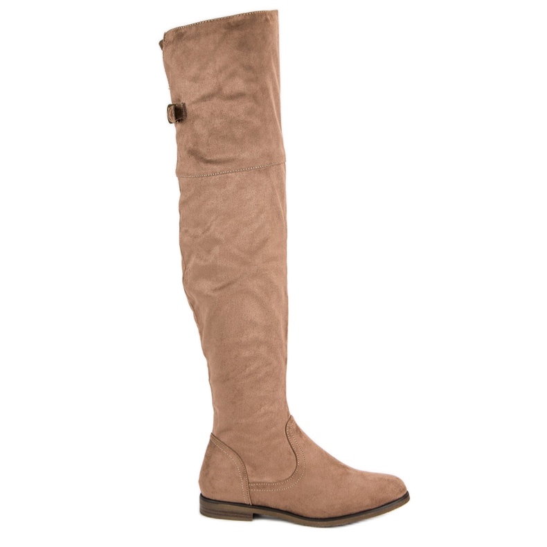 SDS Overknee-Stiefel aus Wildleder braun