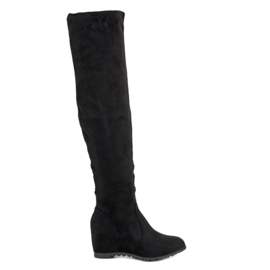 Seastar Keilstiefel aus Wildleder schwarz