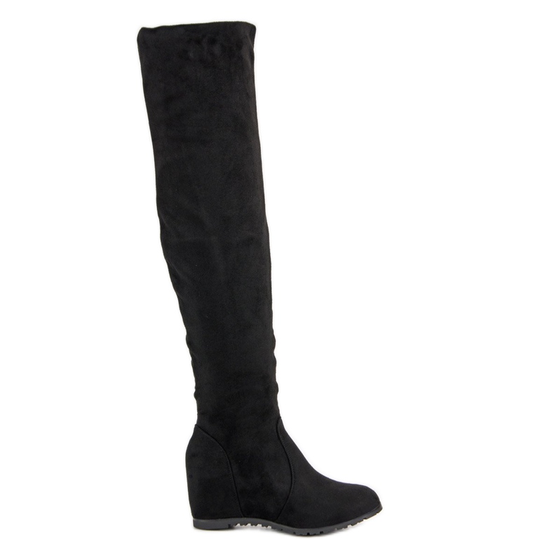 Seastar Keilstiefel aus Wildleder schwarz