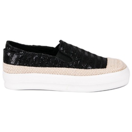 J. Star Schwarze Espadrilles