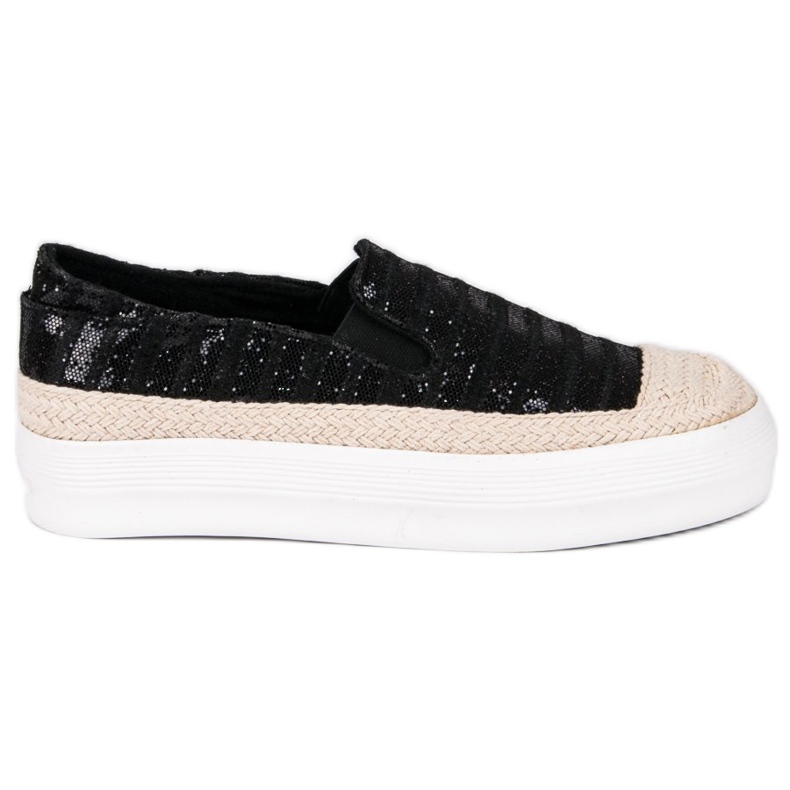 J. Star Schwarze Espadrilles