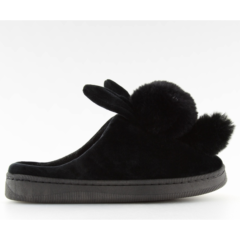 Schwarze Damen Hausschuhe schwarz DD90 schwarz