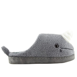 Graue Damenhausschuhe DD92 Grau