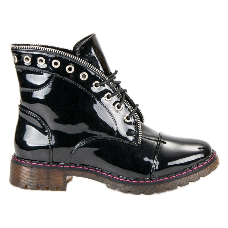 Lucky Shoes Lackierte Arbeiter schwarz