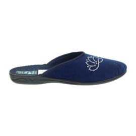 Hausschuhe Velours Pailletten Adanex marineblau