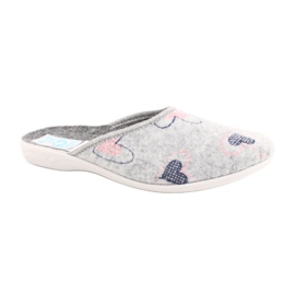 Grau Filz Hausschuhe Herzen Adanex 19255 grau pink