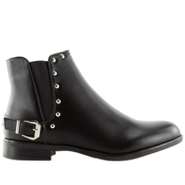 Schwarze Chelsea Boots mit Nieten schwarz BM166 Black
