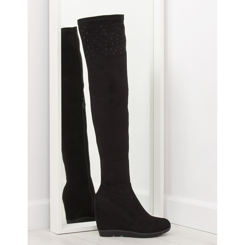 Schwarze K-59 schwarze Keilstiefel