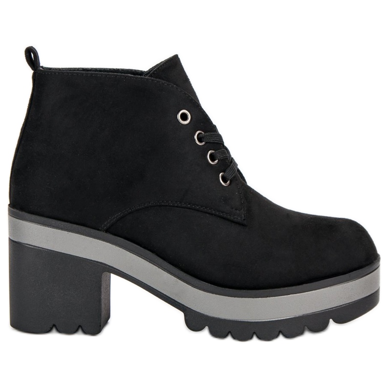 Leichte Stiefel mit hohen Absätzen schwarz