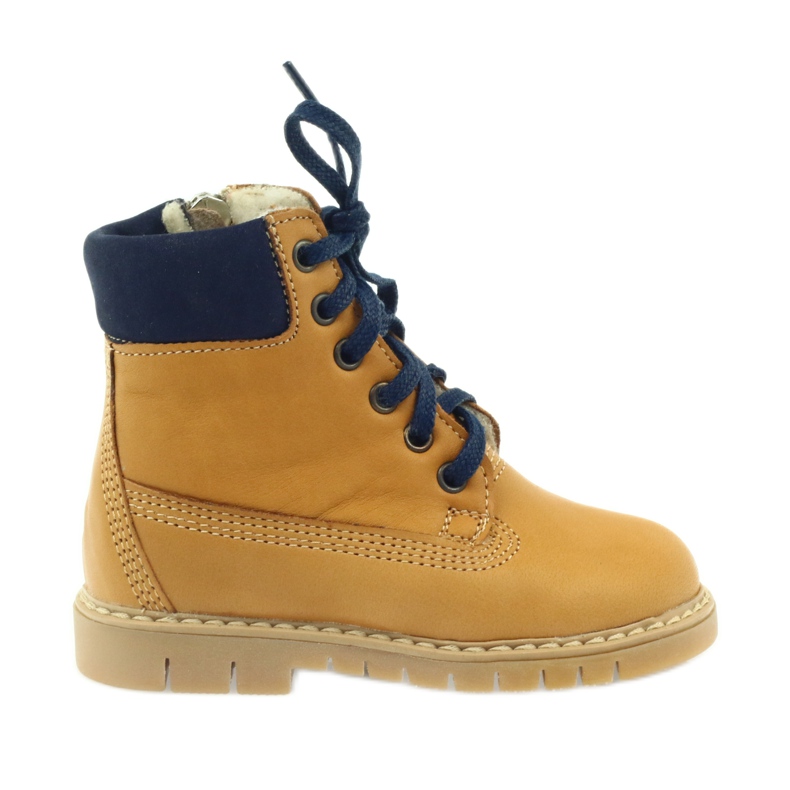 Holzstiefel BARTUŚ Camel gelb navy blau